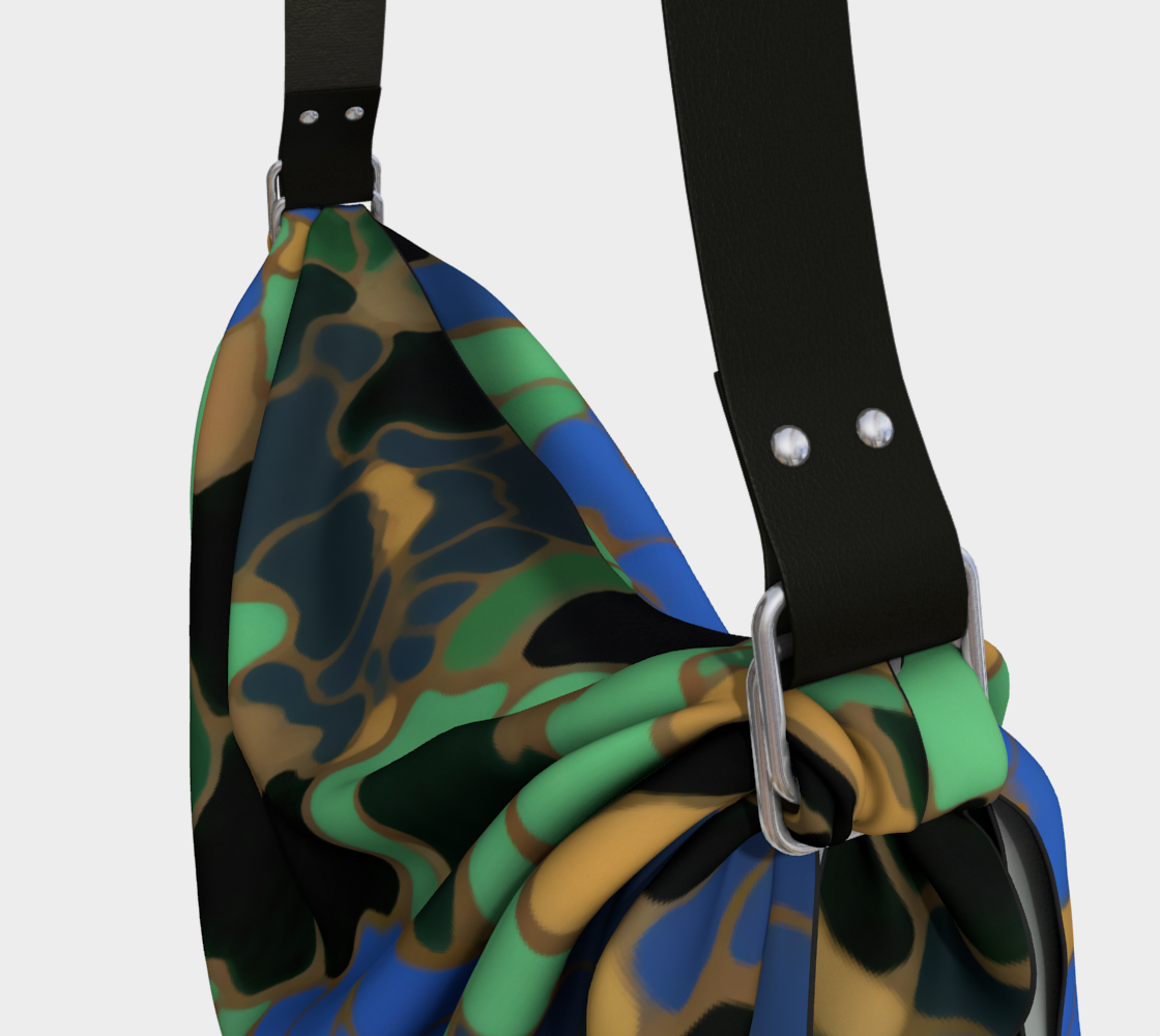 Bolso tipo bufanda Hobo con mosaico de iris azul