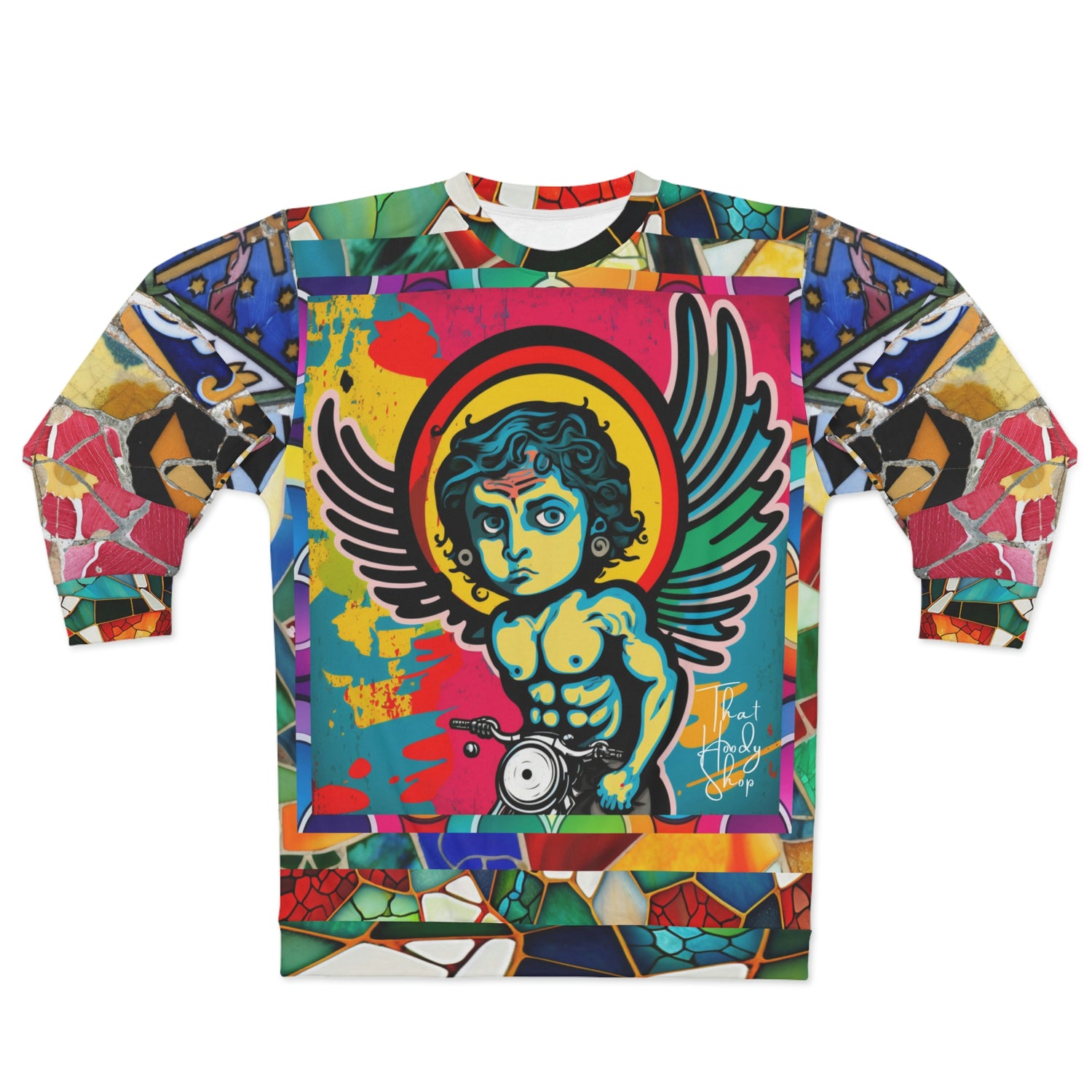 Holy-Moley Angel Motorcyclist Unisex Sweatshirt (Gold Label)