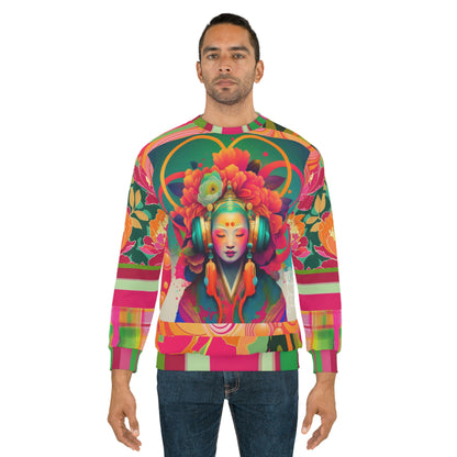 Sudadera unisex con rayas florales de Age of Innocence