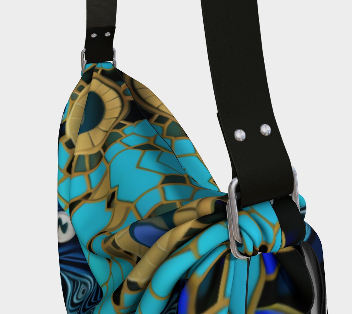 Blue Andalusian Atlantis Pinstripe Hobo Scarf Bag