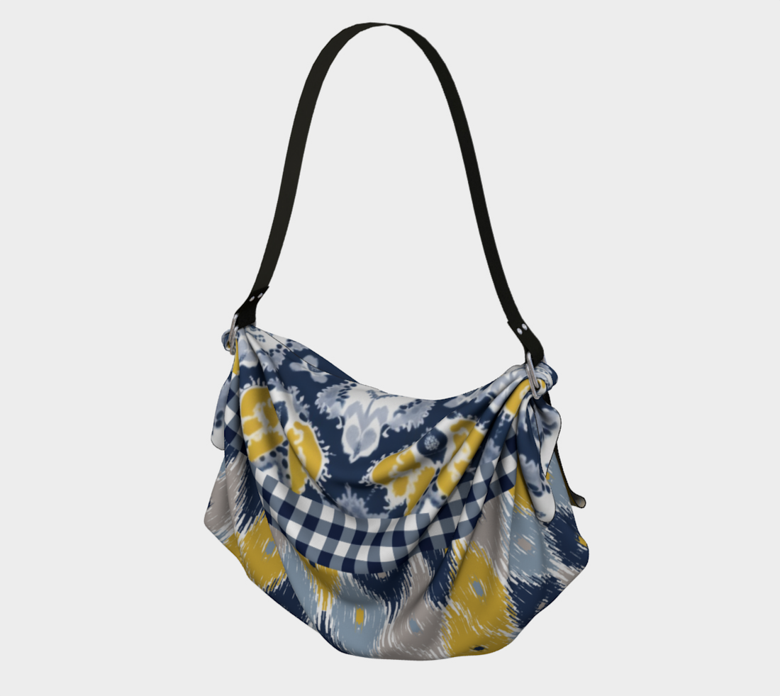 Blue Diamond Phillips Floral Gingham Hobo Scarf Bag