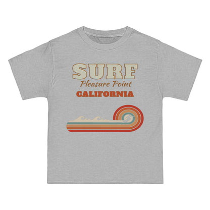 Surf Pleasure Point Vintage Rainbow Stripe Unisex Heavyweight Tee