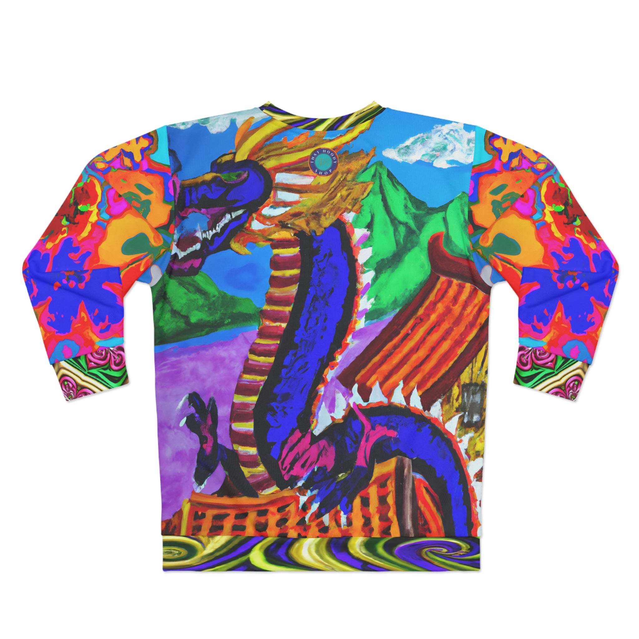 Sudadera unisex Dragon Temple Pop Art