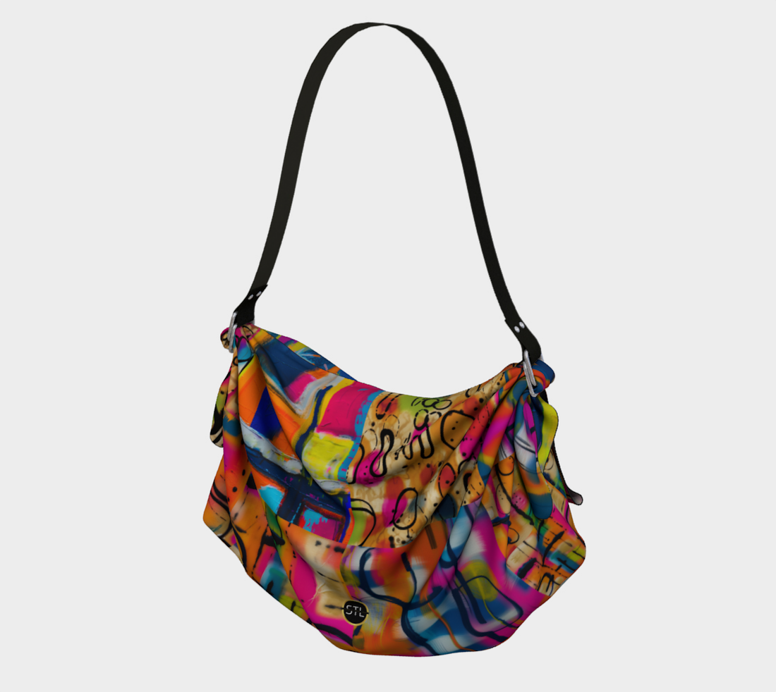 Camilla Abstract Cheetah Graffiti Hobo Scarf Bag