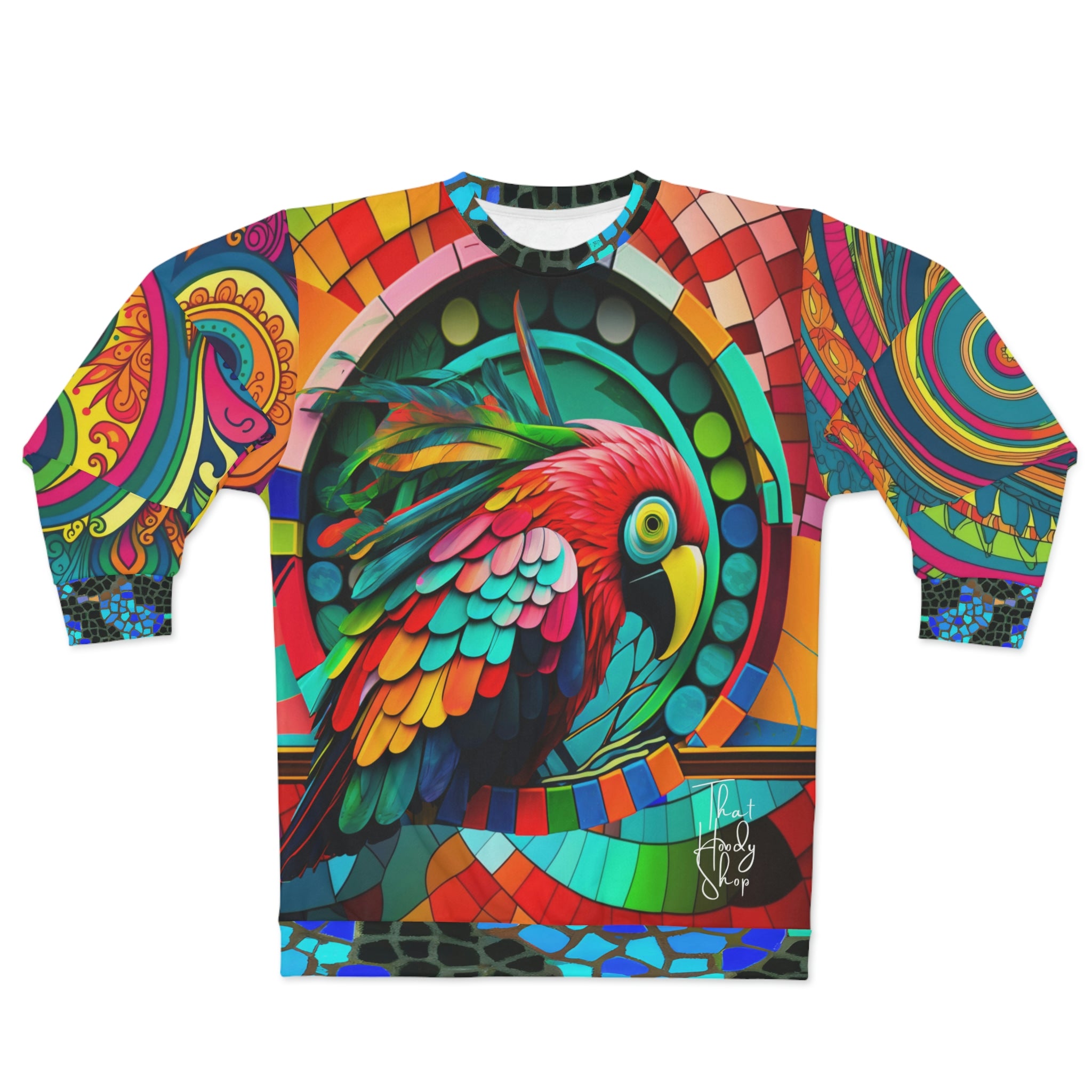 Sudadera unisex Rainbow Macaw Mosaic Paisley Swirl