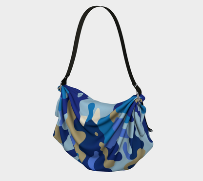 Bolso Hobo Con Bufanda De Camuflaje Almirante Azul