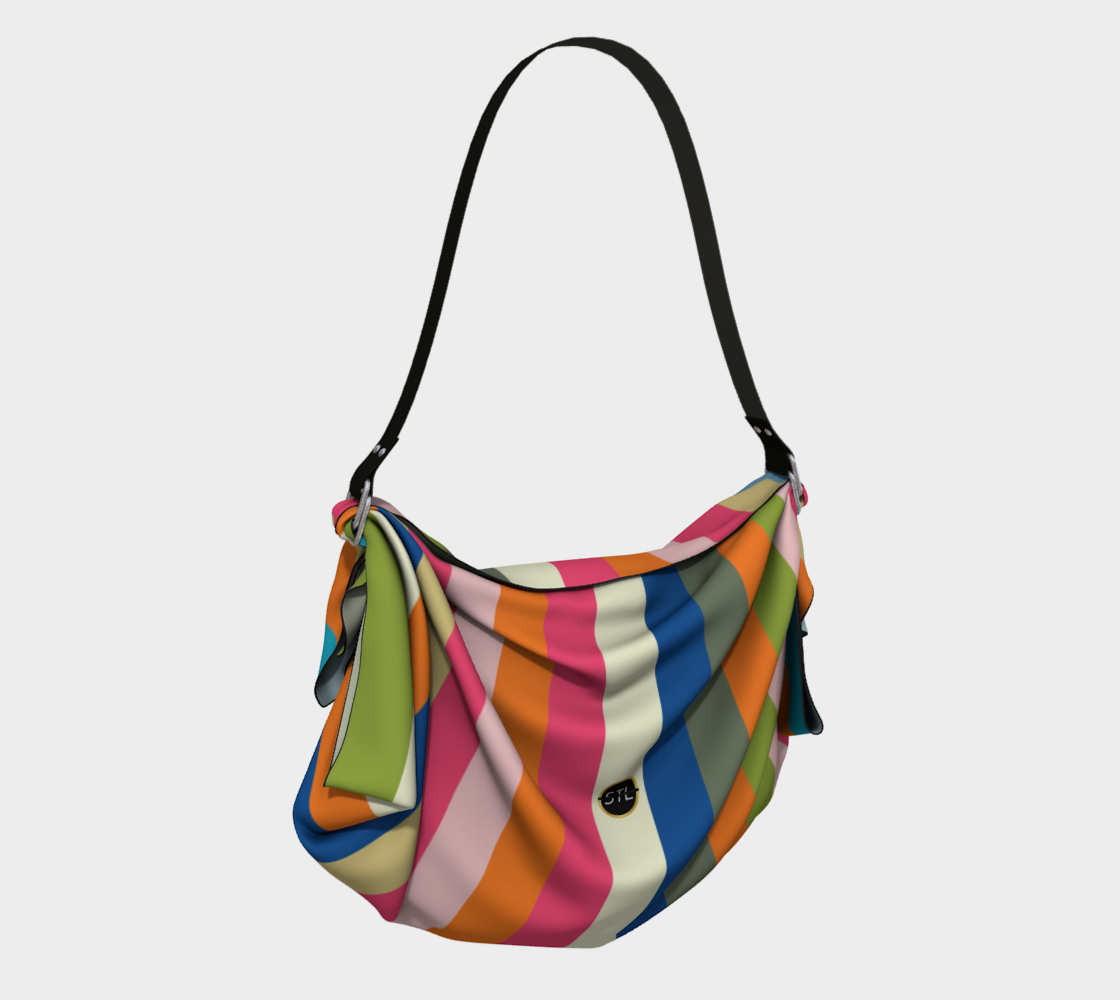 Bolso Hobo Bufanda Rayas Paraguas Rosa Puerto Vallarta