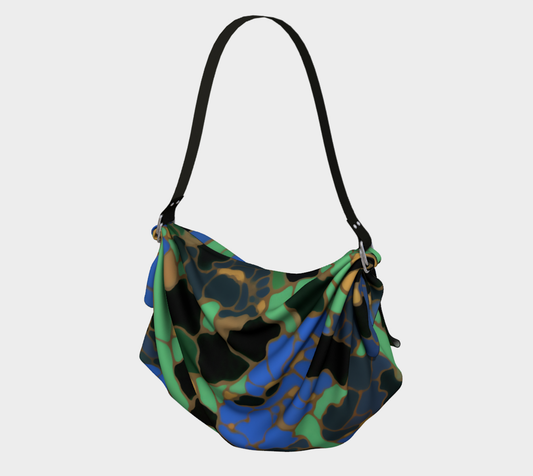 Bolso tipo bufanda Hobo con mosaico de iris azul