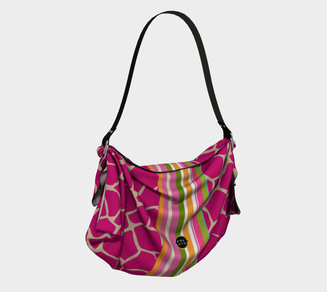 Hip-Hip-Hooray Bolso estilo hobo con bufanda y jirafa rosa pasión