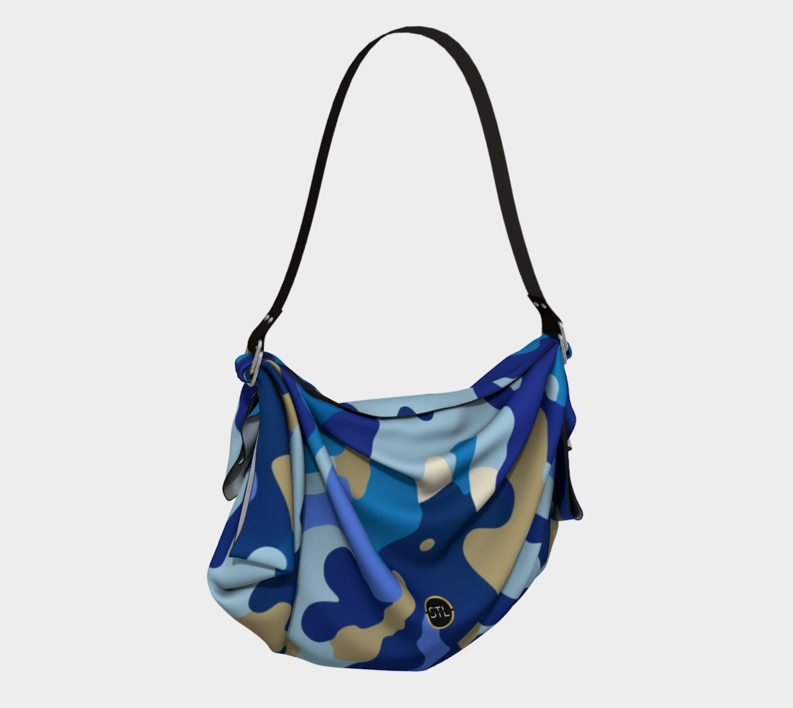 Bolso Hobo Con Bufanda De Camuflaje Almirante Azul