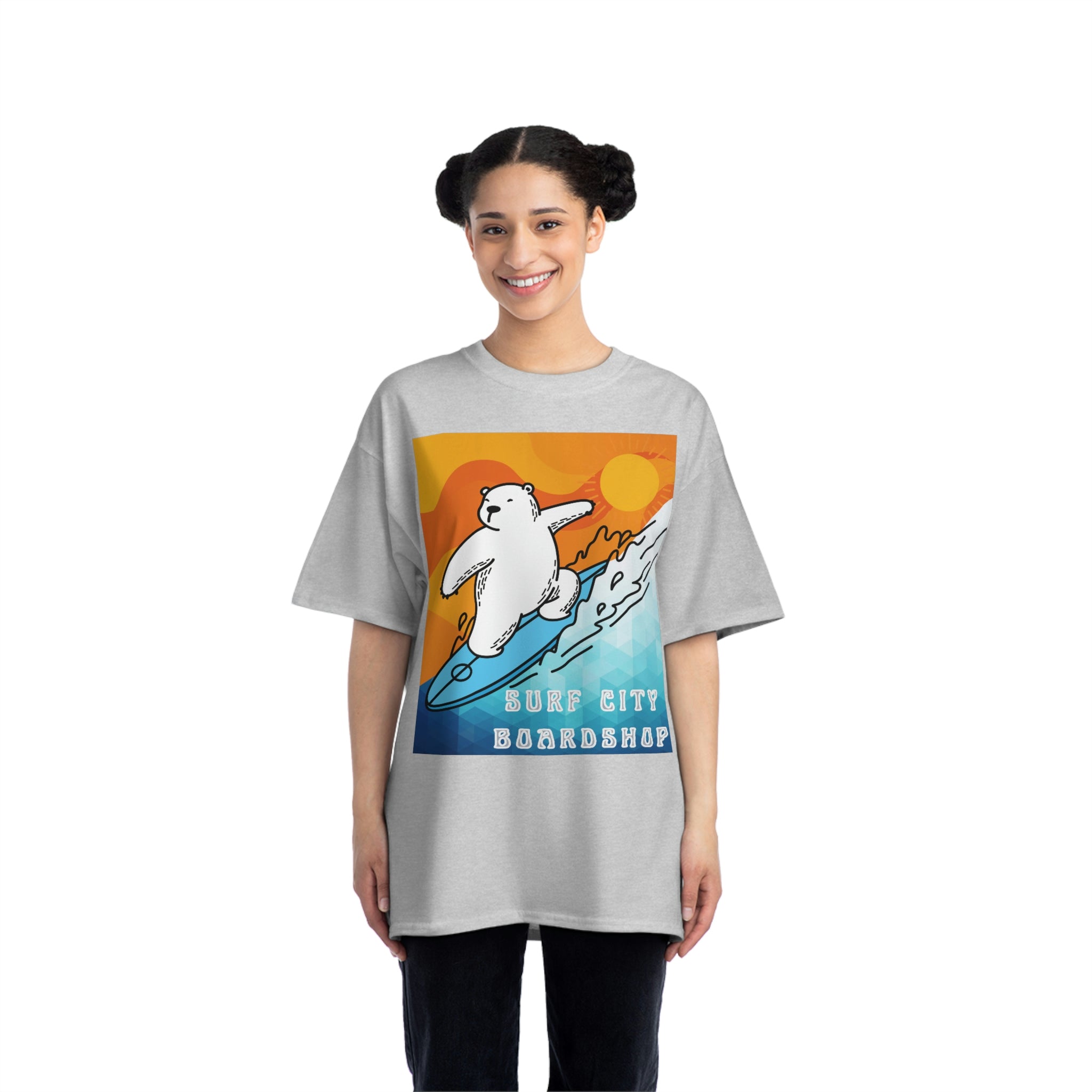 Surf City Boardshop Polar Bear Mascot Sunset Edition Unisex Heavyweight Tee