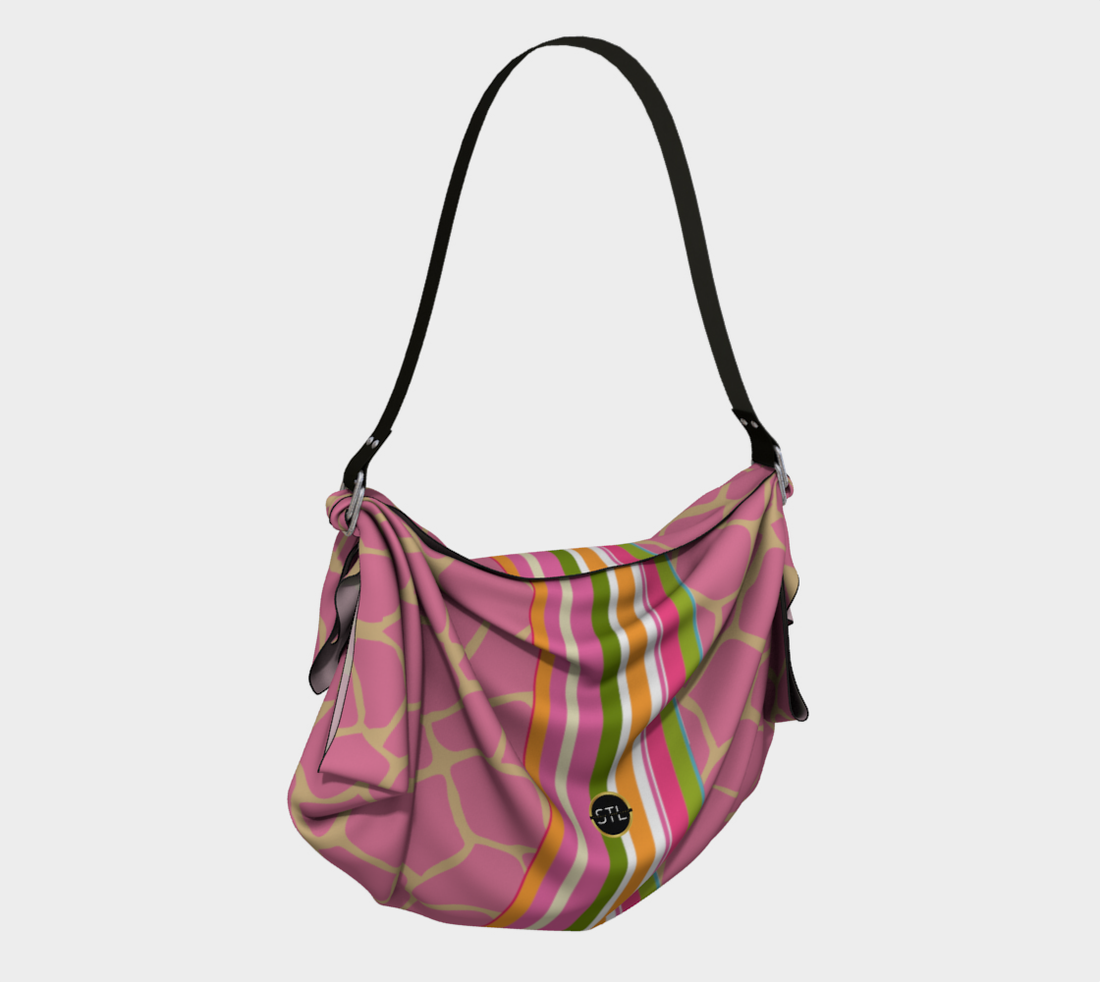 Hip-Hip-Hooray Bolso estilo hobo con forma de jirafa rosa rubor