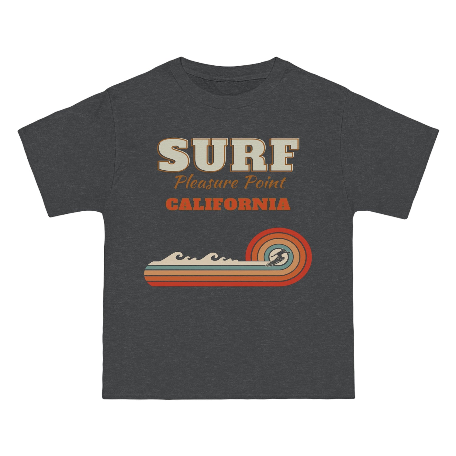 Surf Pleasure Point Vintage Rainbow Stripe Heavyweight Tee