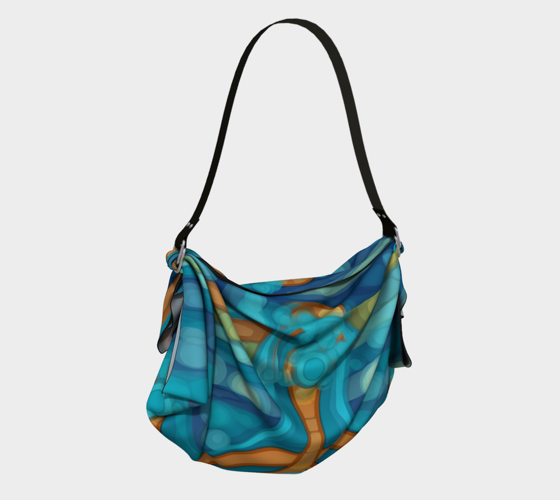 Bolso hobo con bufanda a rayas en azul Neptune Compass