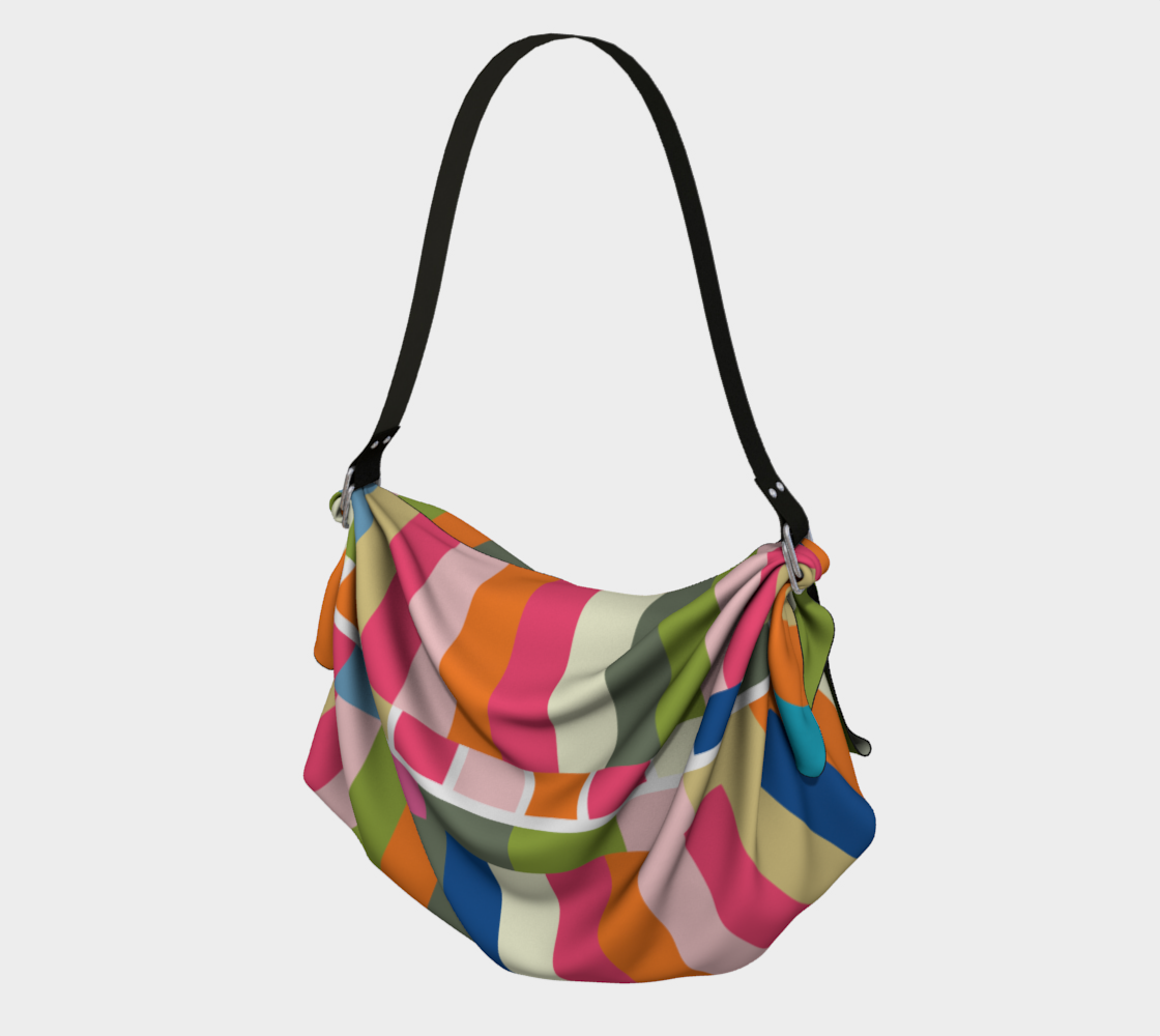 Bolso Hobo Bufanda Rayas Paraguas Rosa Puerto Vallarta