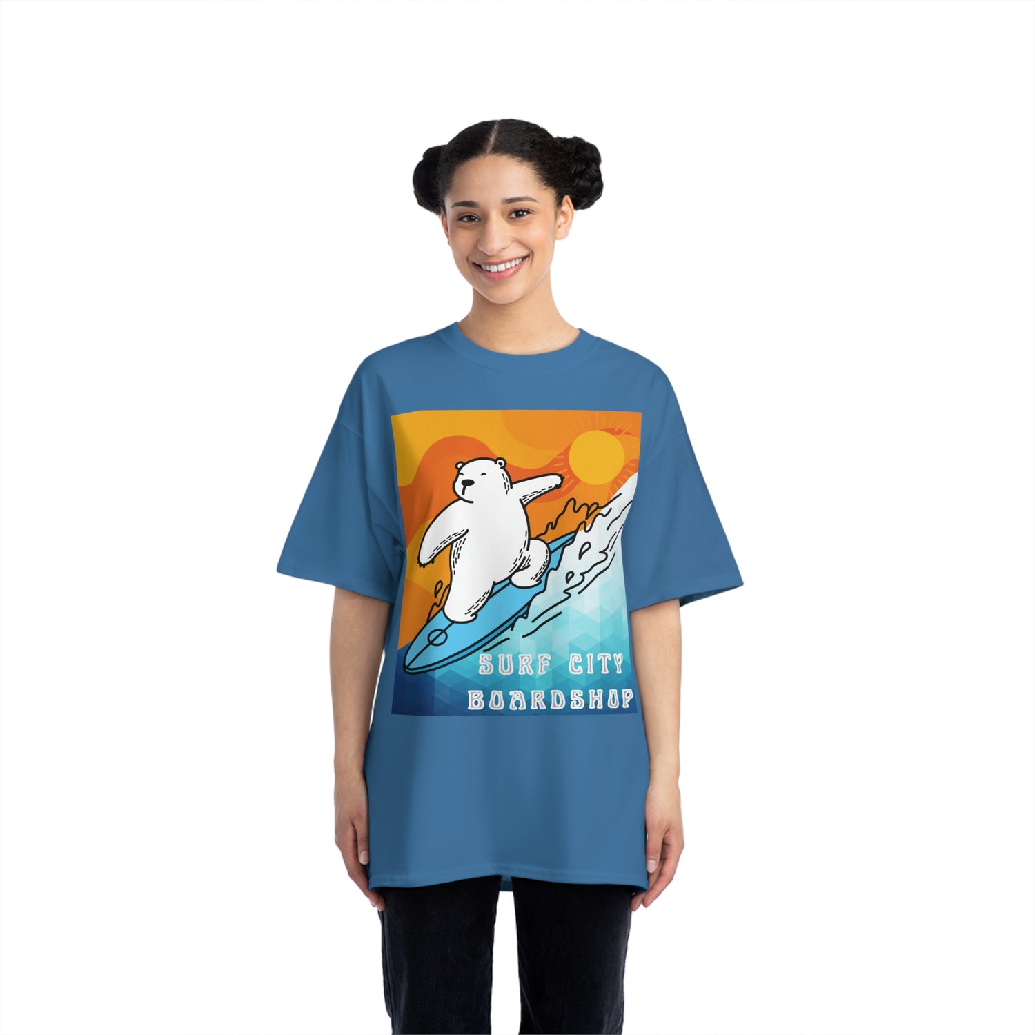 Surf City Boardshop Polar Bear Mascot Sunset Edition Unisex Heavyweight Tee