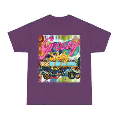 ¡Bebé maravilloso! Camiseta unisex de peso pesado de autobús de viaje vintage