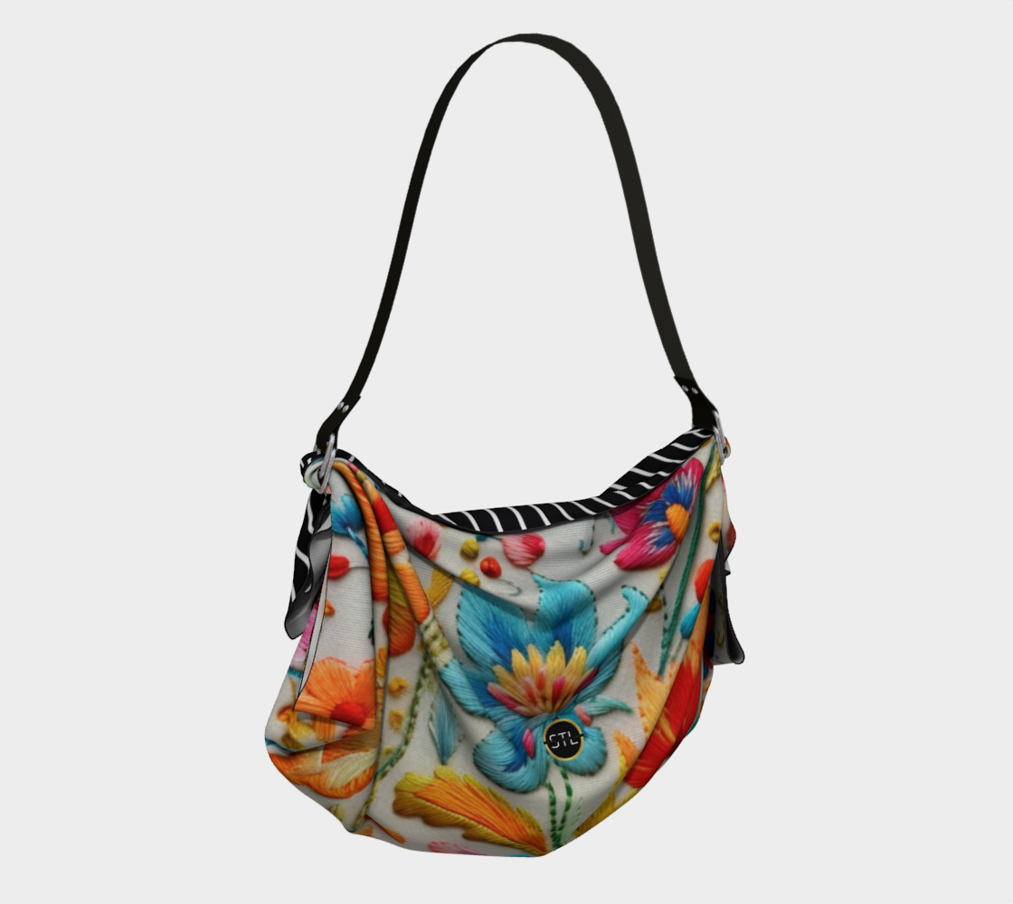 Bolso Hobo Con Bufanda A Cuadros Florales De Rayas Nórdicas