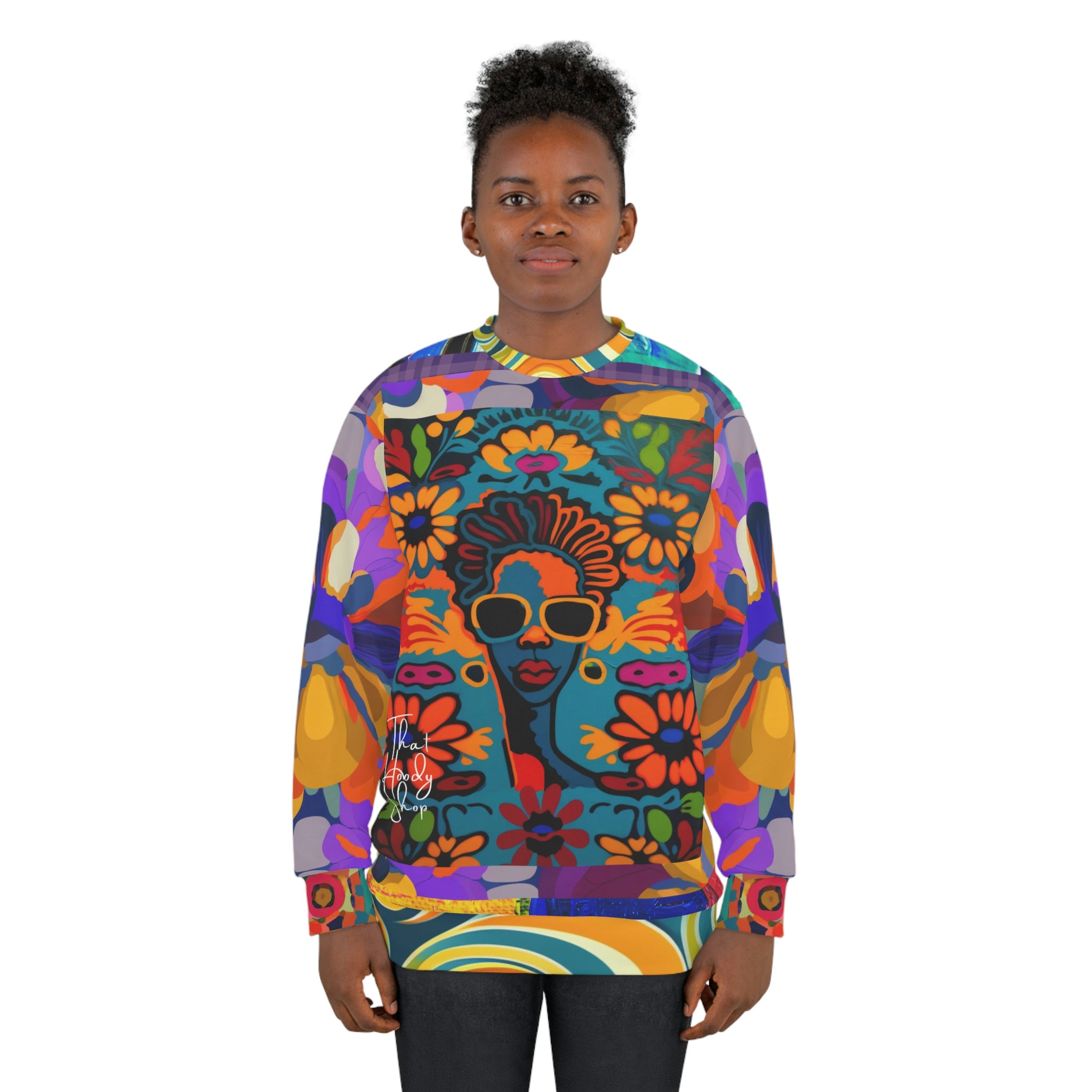 Blue Girl Trinidad Floral Print Unisex Sweatshirt