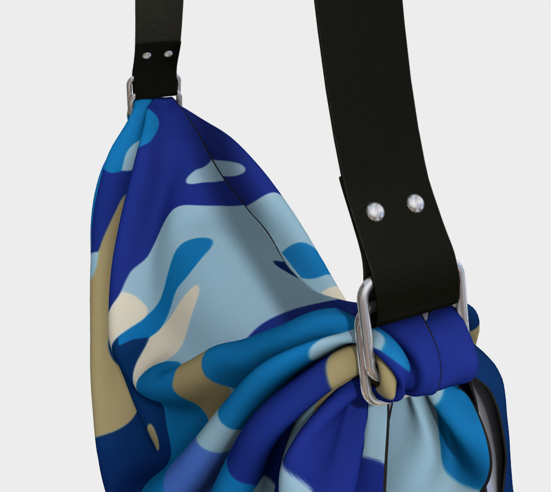 Bolso Hobo Con Bufanda De Camuflaje Almirante Azul