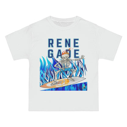 Camiseta pesada Renegade Skeleton Surfer Blue Flame Edition