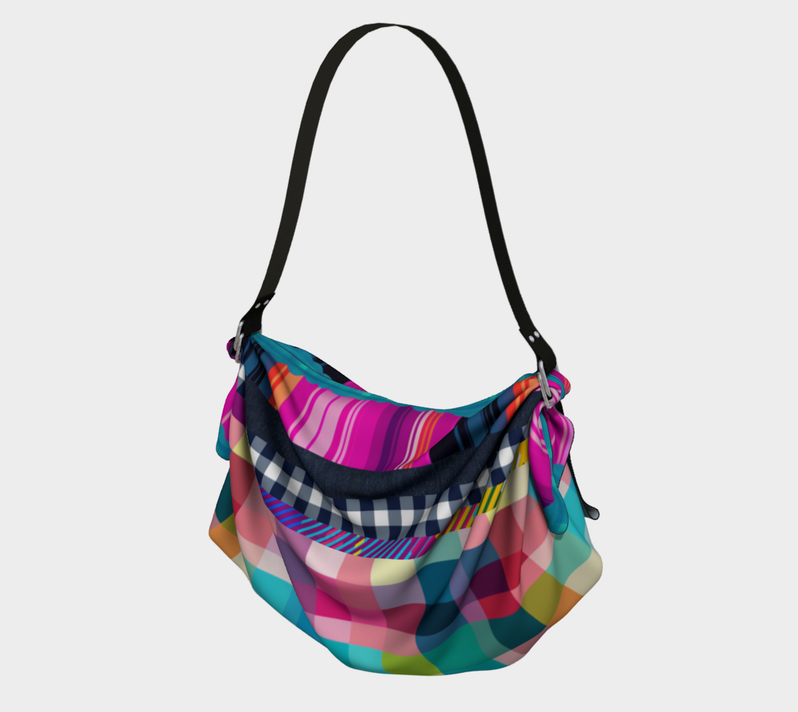 Easter Pink Gingham Plaid Hobo Scarf Bag