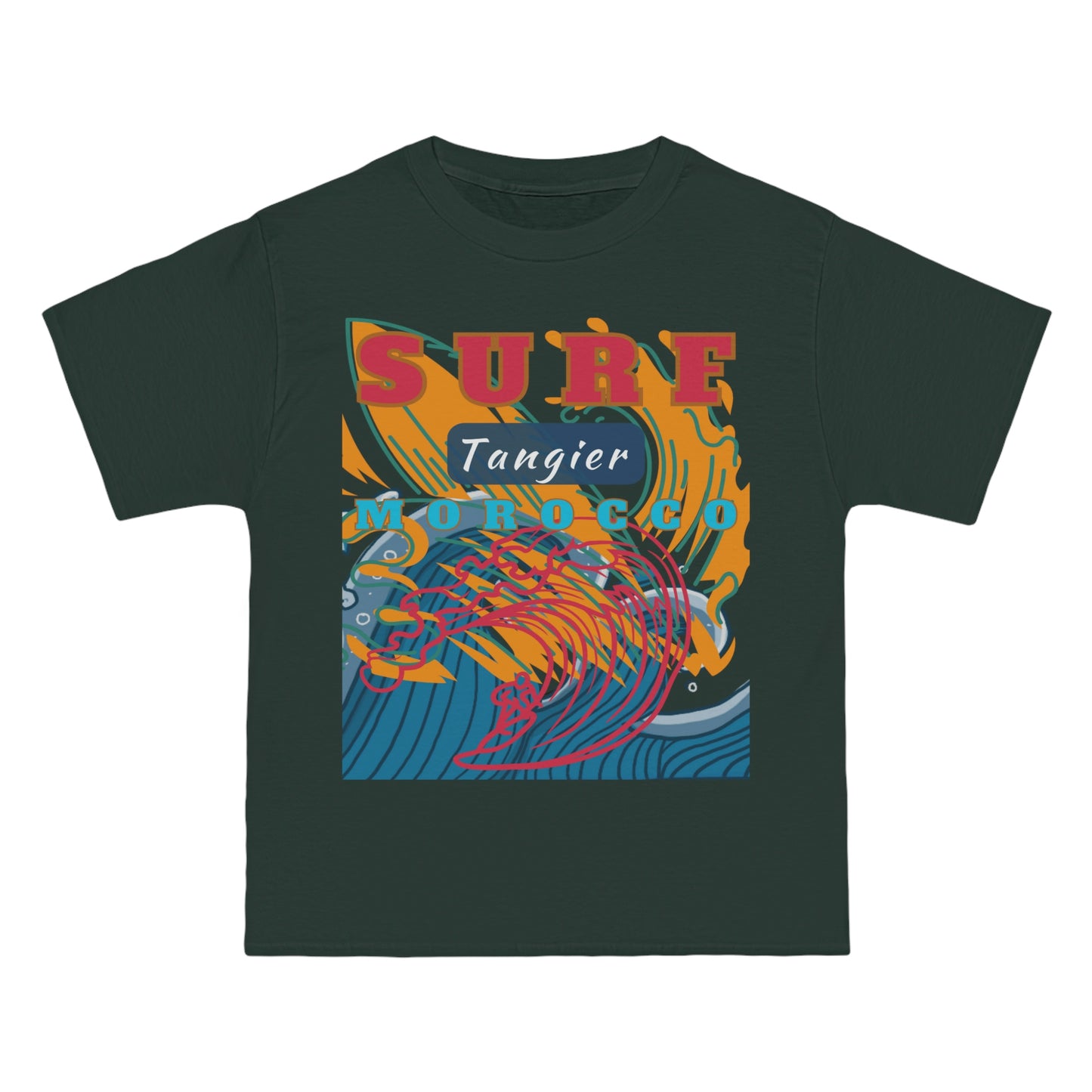 Surf Tangier Morocco Interpretive Art Design Heavyweight Tee