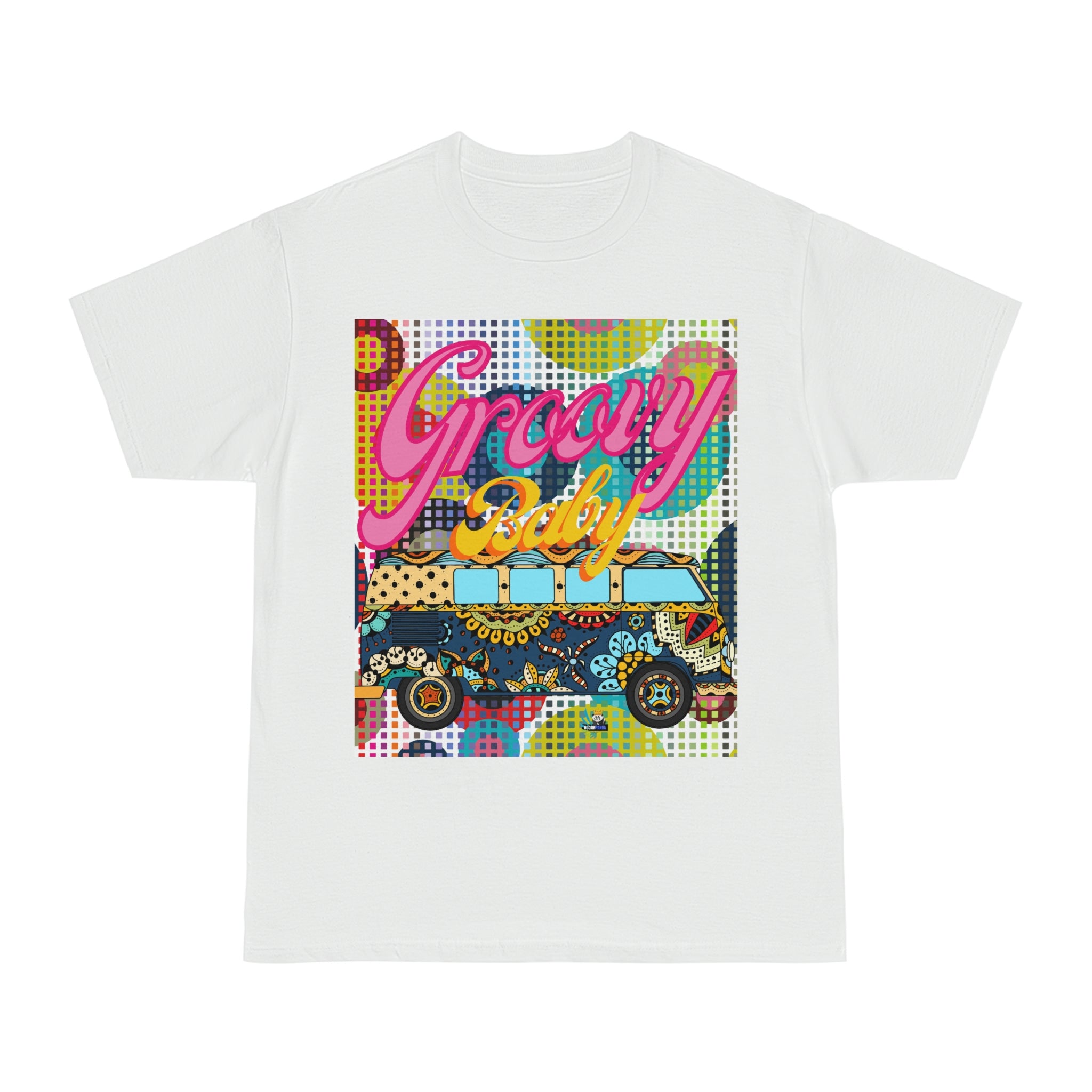 Groovy Baby! Vintage Travel Bus Heavyweight Unisex T-shirt