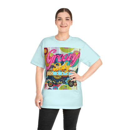 Groovy Baby! Vintage Travel Bus Heavyweight Unisex T-shirt