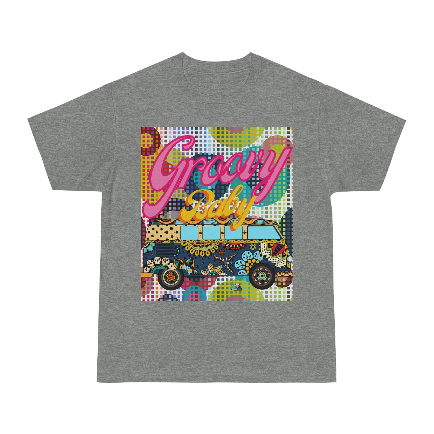 ¡Bebé maravilloso! Camiseta unisex de peso pesado de autobús de viaje vintage