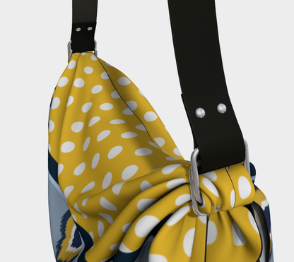 Blue Lantern Polkadot Stripe Hobo Scarf Bag