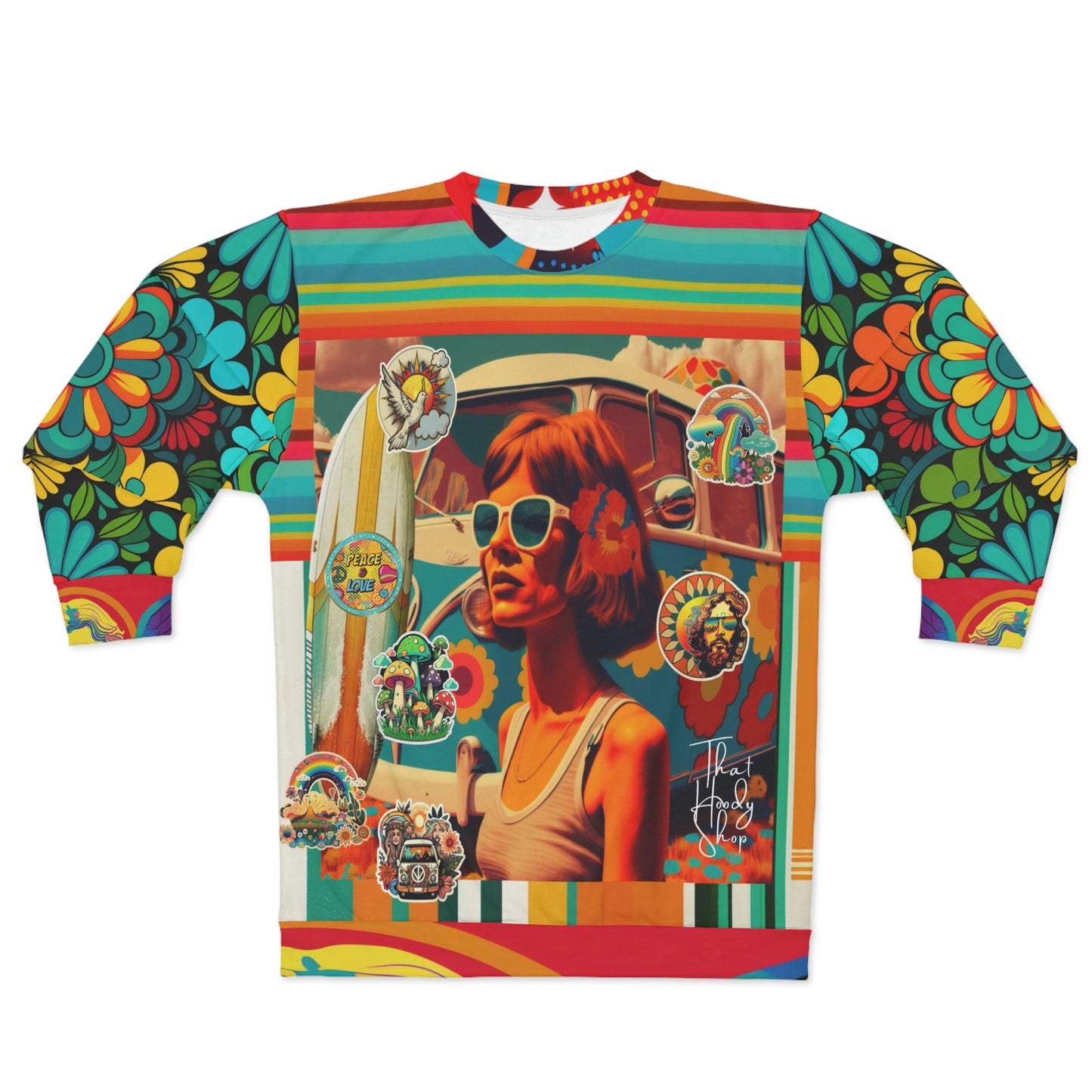 Hippie Sticker Travels Unisex Sweatshirt