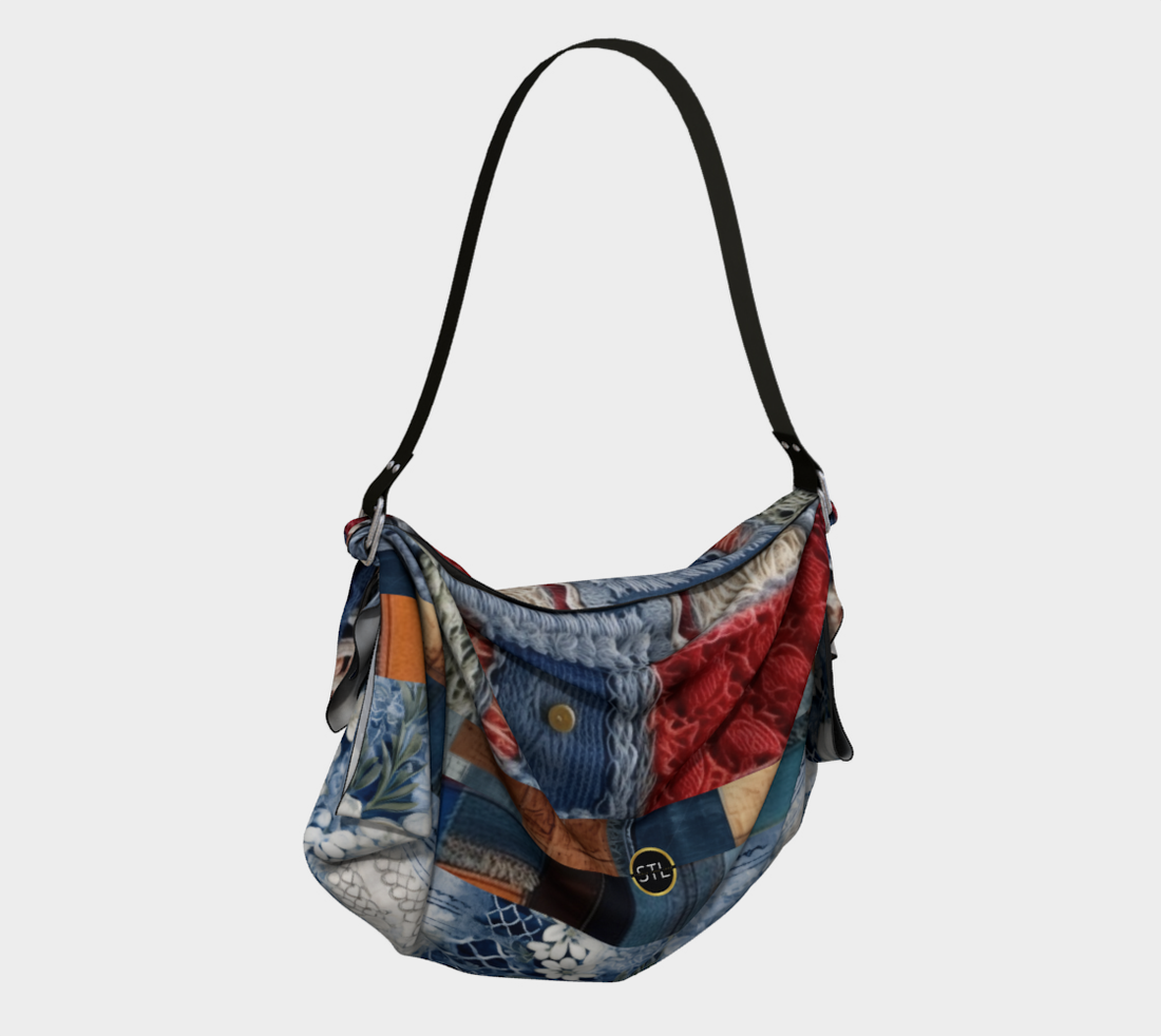 Bolso tipo bufanda estilo hobo con encaje floral y mezclilla de Santa Cruz