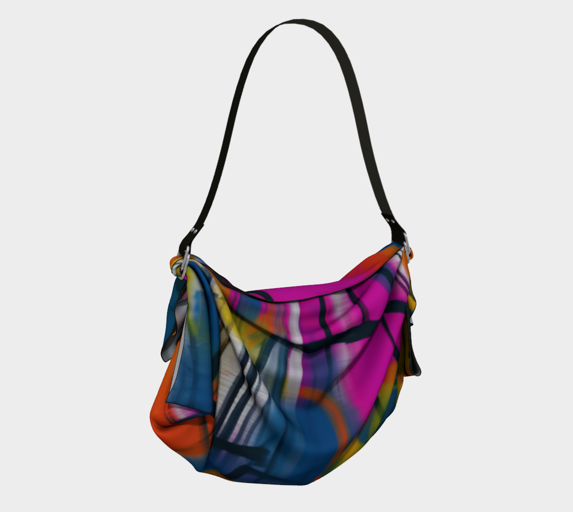 Bolso tipo bufanda Hobo con graffiti abstracto rosa