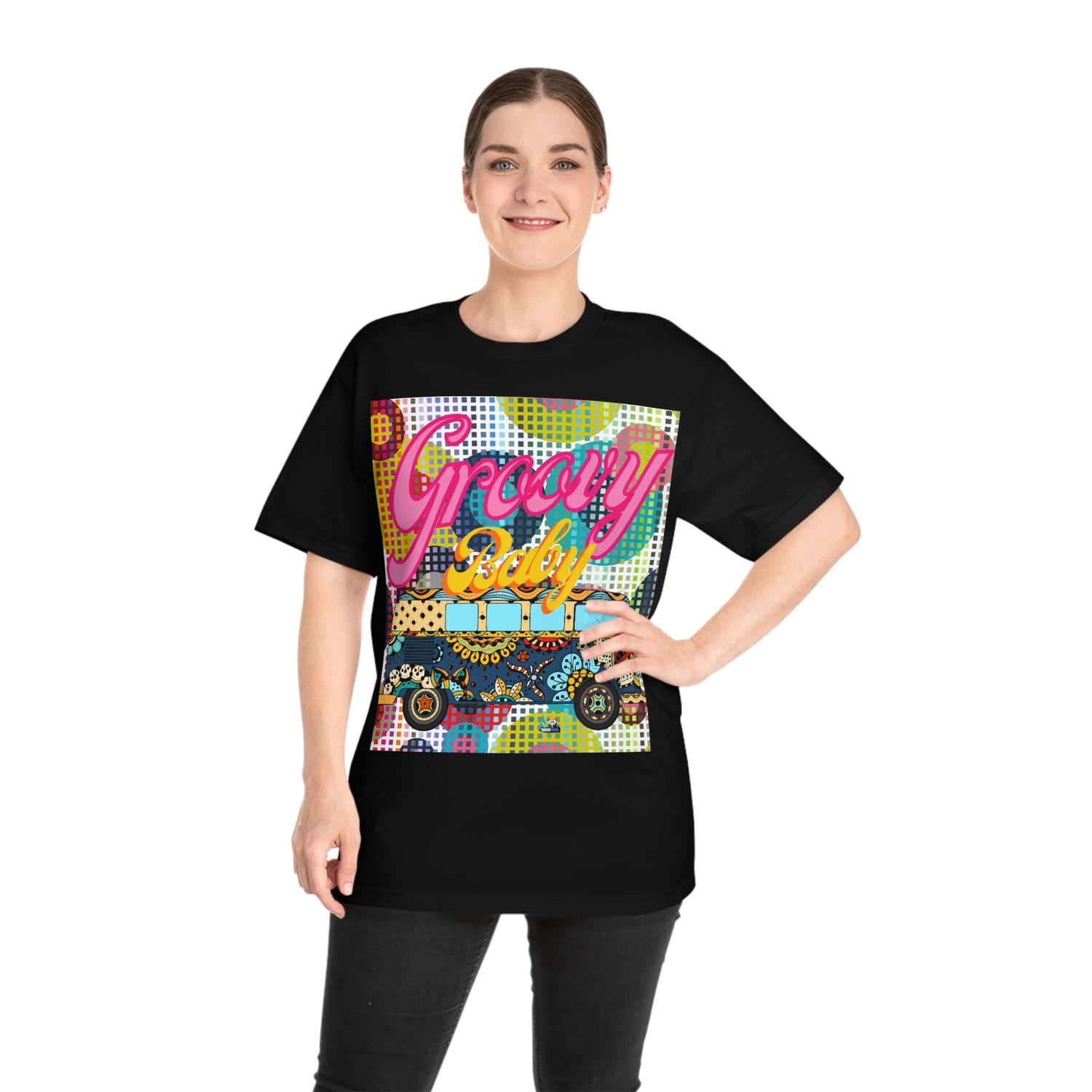 Groovy Baby! Vintage Travel Bus Heavyweight Unisex T-shirt