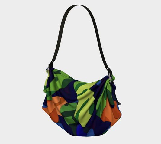 Tropical Green Abstract Camo Hobo Scarf Bag