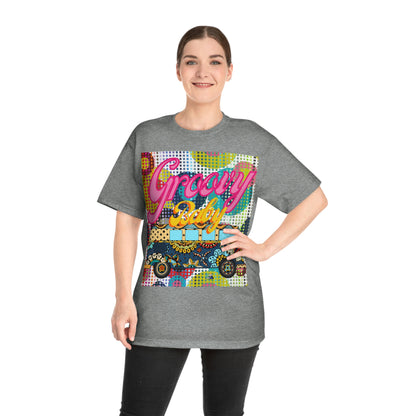 Groovy Baby! Vintage Travel Bus Heavyweight Unisex T-shirt