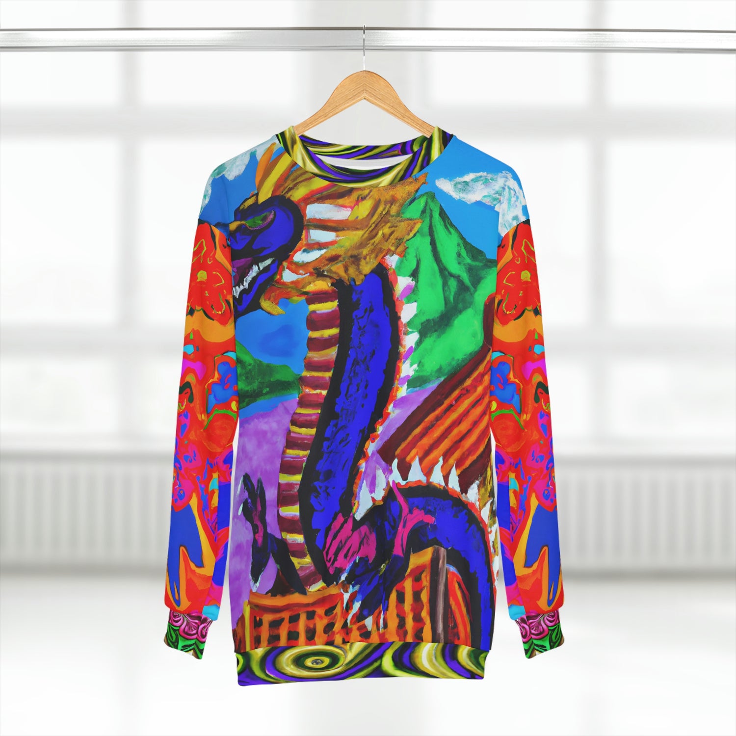 Sudadera unisex Dragon Temple Pop Art