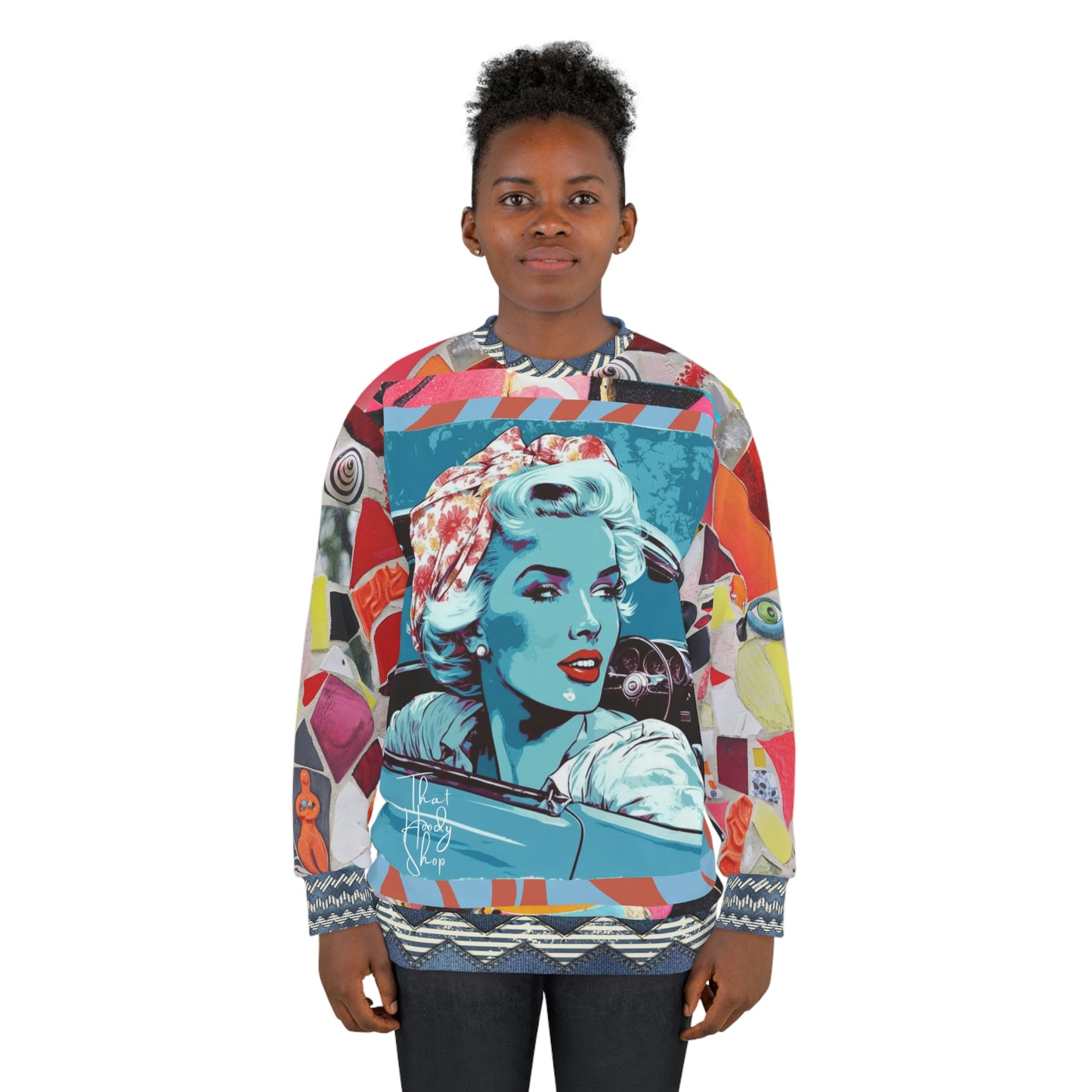 Girl on Blue Highway Unisex Sweatshirt