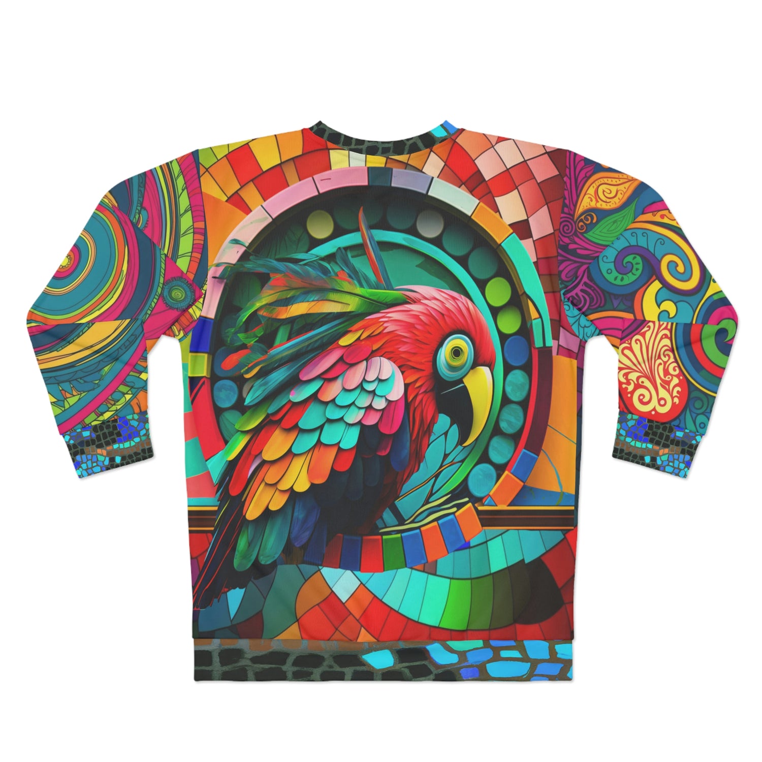 Sudadera unisex Rainbow Macaw Mosaic Paisley Swirl