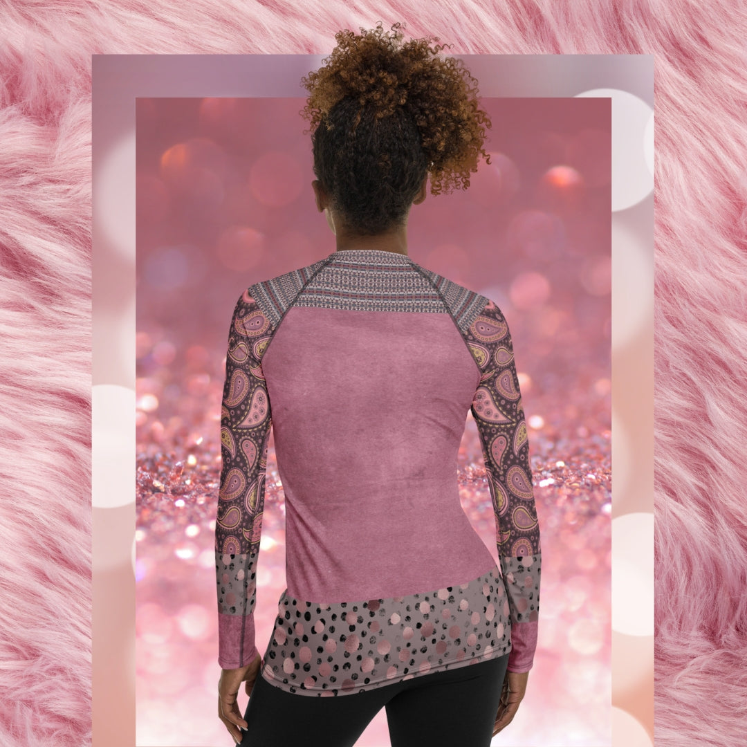 Adios! Pink Paisley Rash Guard