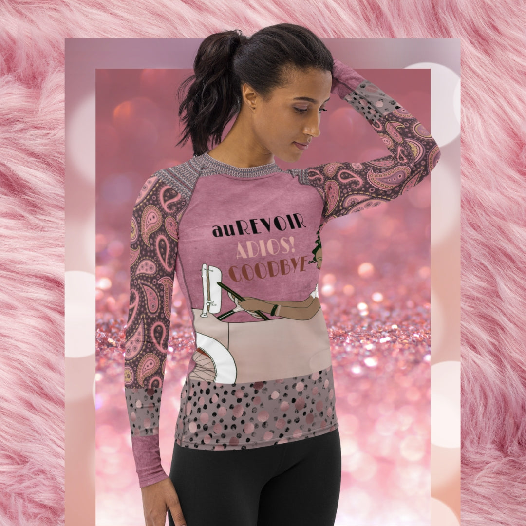 Adios! Pink Paisley Rash Guard