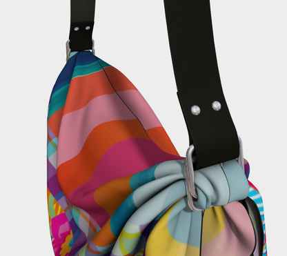 Bolso tipo hobo con diseño floral y diseño floral Tropica de rayas Candy de Oceana en rosa