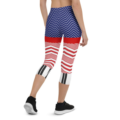 Besar y contar chica pinup Chevron Capri Leggings