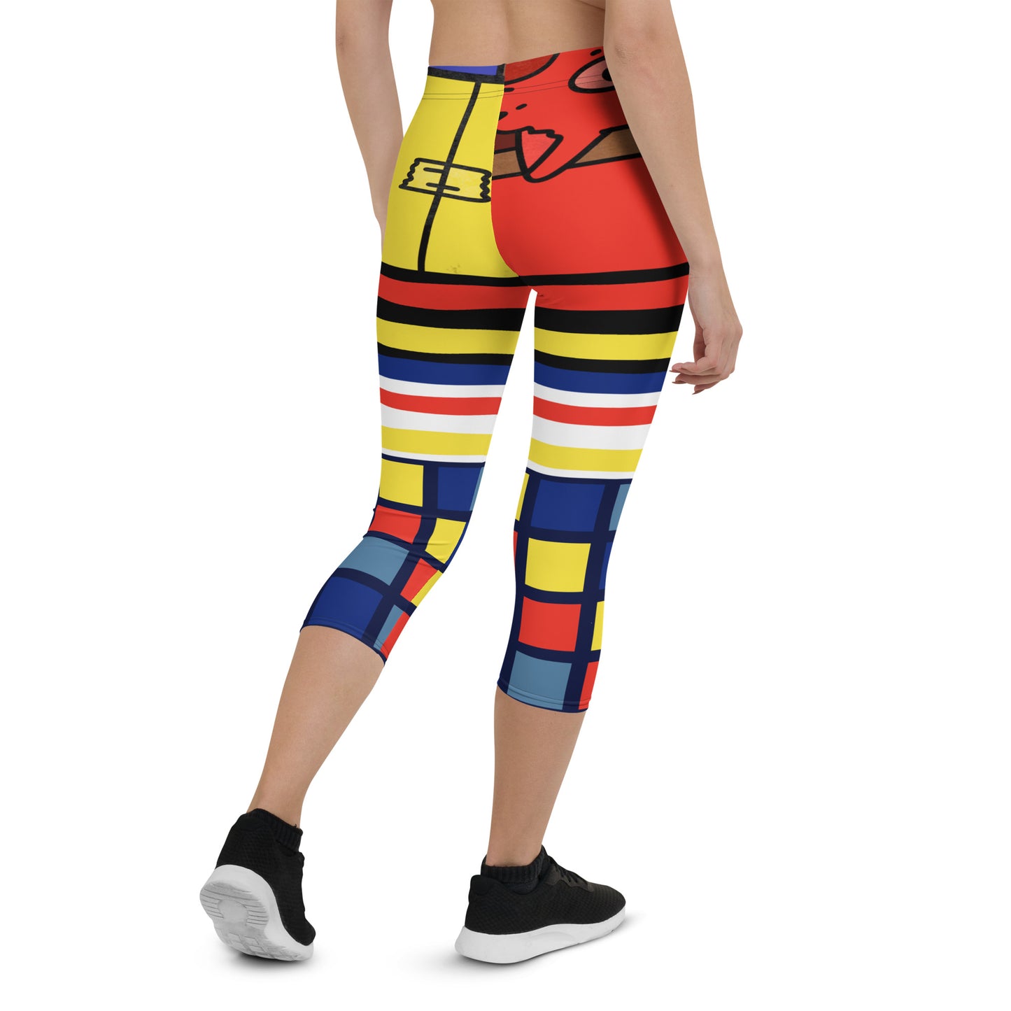 Leggings Capri Gato en una caja Cubismo Mondrian