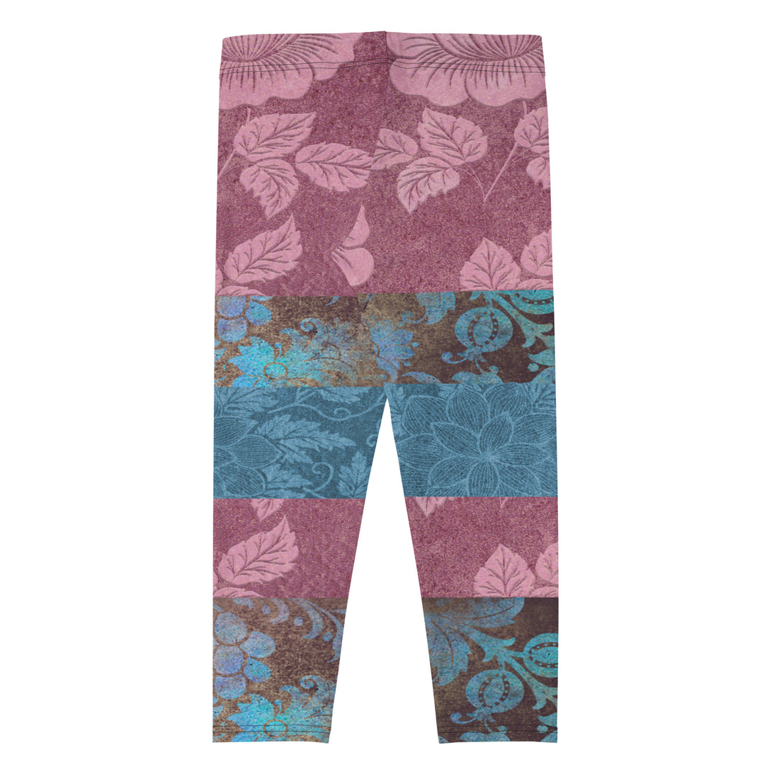 Leggings capri con patchwork de brocado de pareja extraña