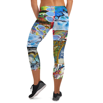 Leggings Capri Yuxtaposición de graffiti de Vesuvia