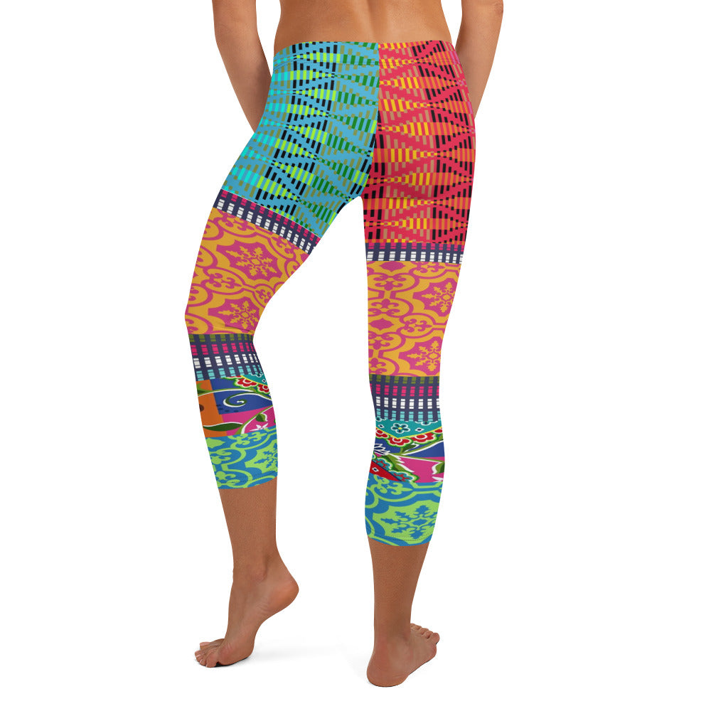 Time Traveler Psychedelic Capri Leggings