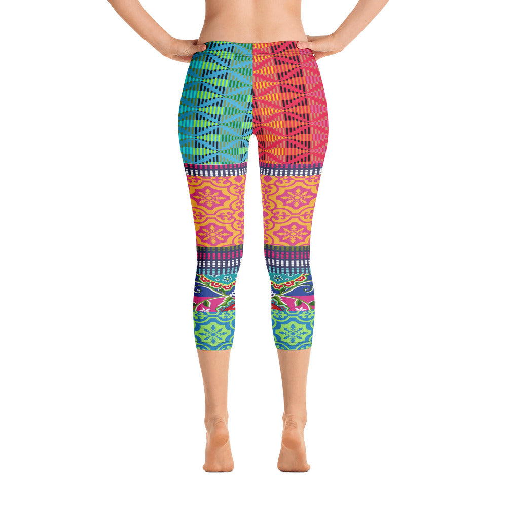 Time Traveler Psychedelic Capri Leggings