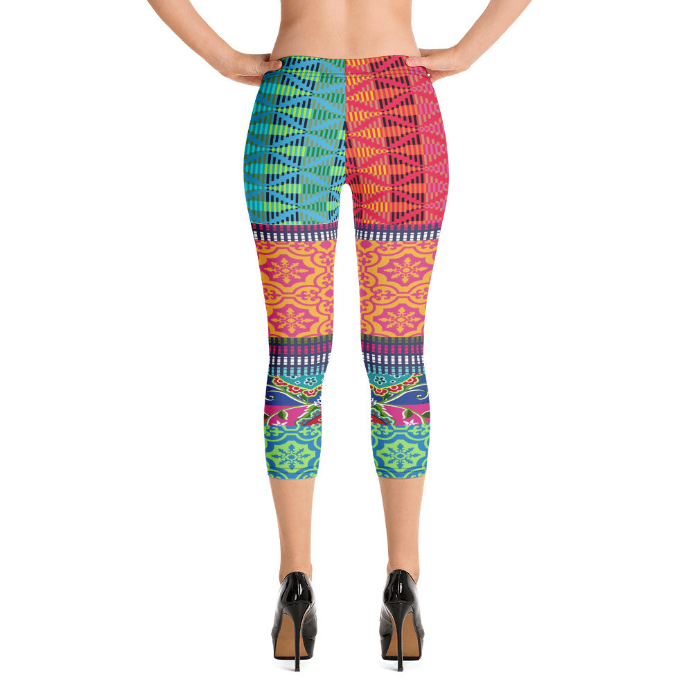 Time Traveler Psychedelic Capri Leggings